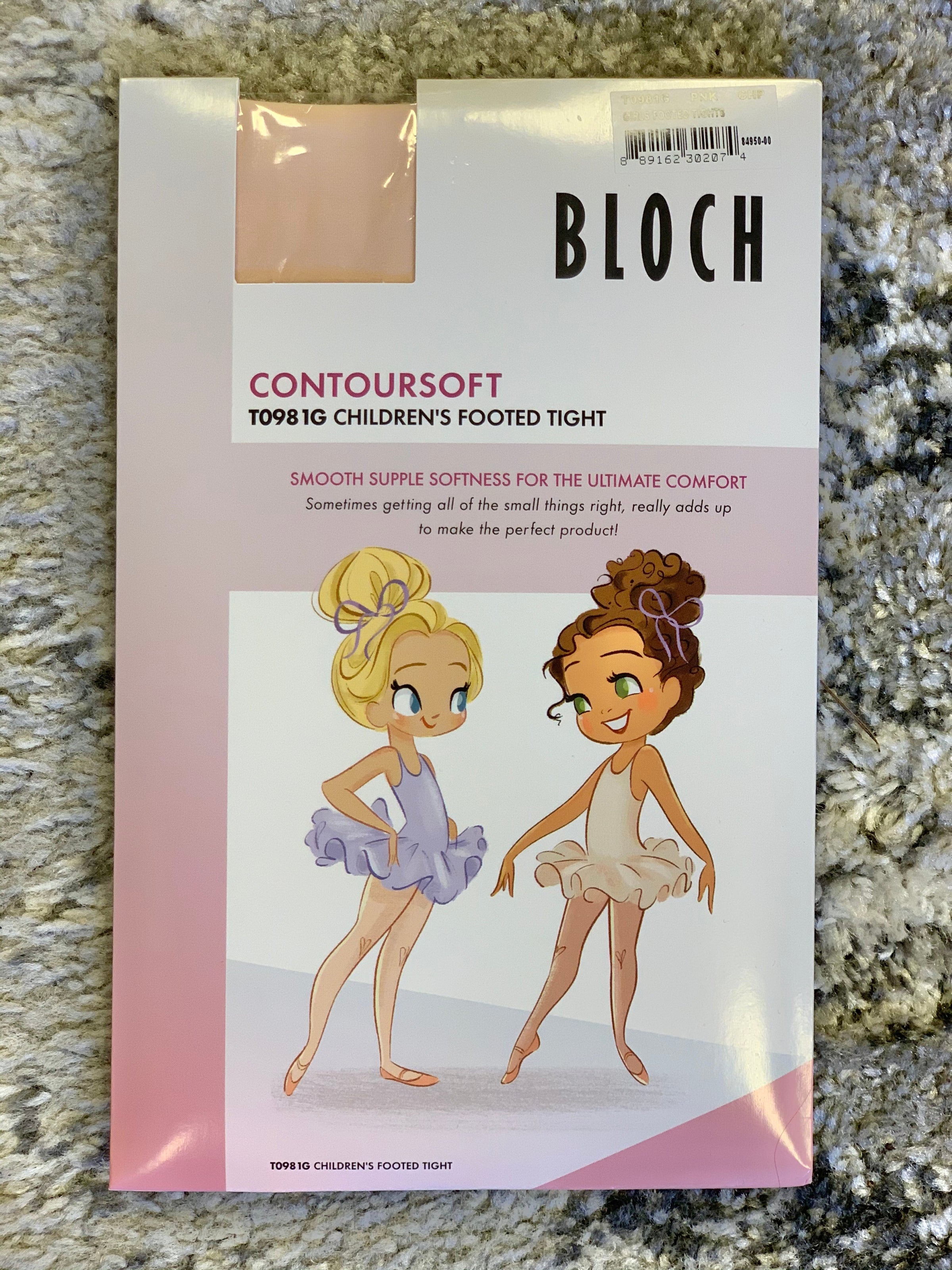 Bloch Contoursoft T0981G Children's Footed Tights Pink